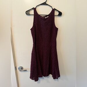BB Dakota Purple Halter A-Line Mini Dress
